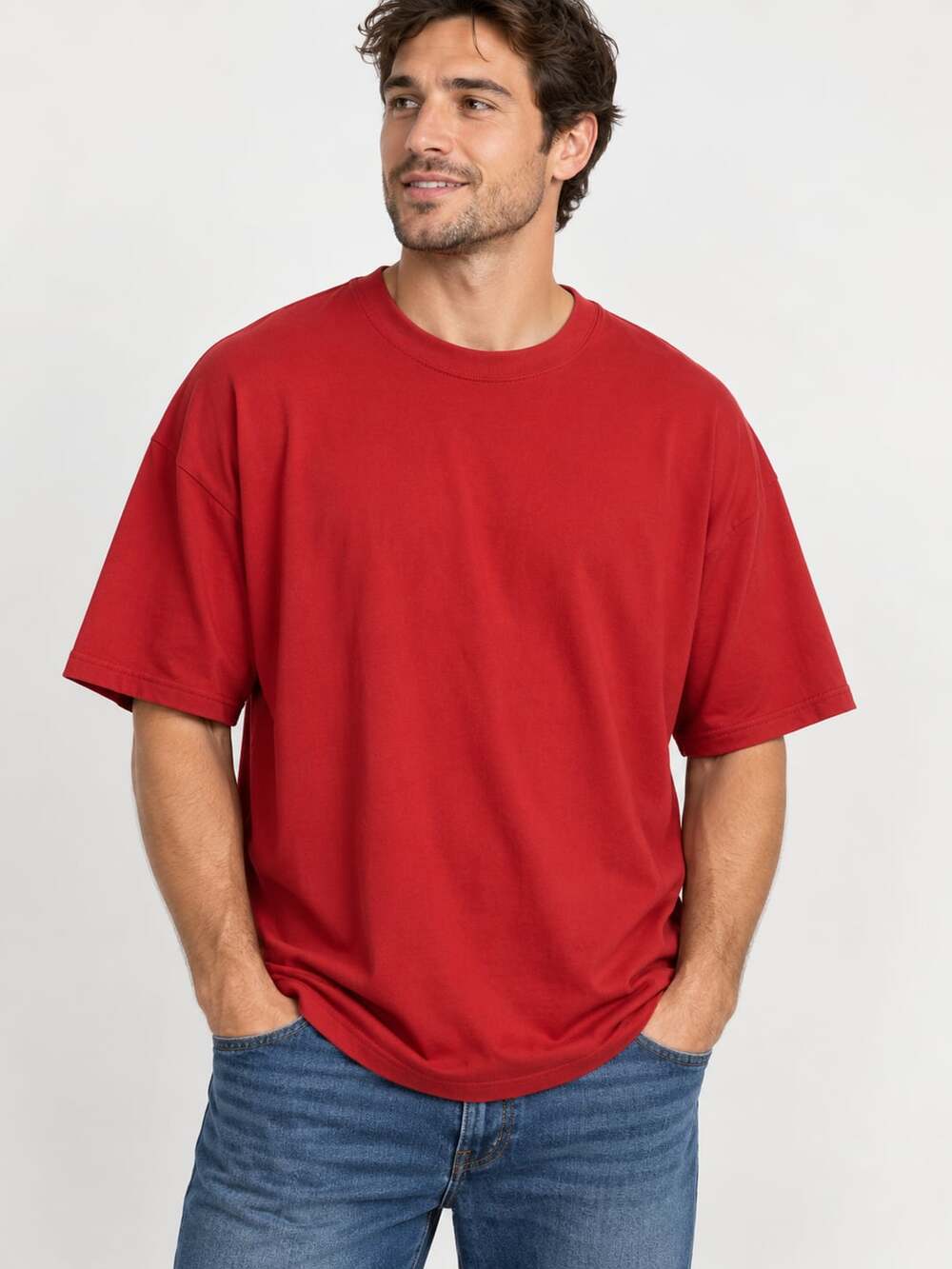 Bundle of 6 - Plain Red T-Shirt Size 3XL Casual Crew Neck Short Sleeve Tee